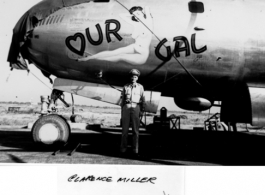 B-29 "Our Gal" at Kuinglai, China, during WWII. Photo from Clarence Miller.