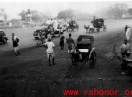 Street scene in India during WWII.  Photo from J. Ellis Wood.