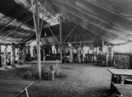 GIs waiting in mess line for grub in the CBI during WWII. Photo from W. T. Basore.