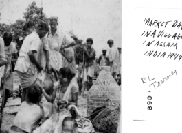 Market day in a village in Assam, India, 1944.  Photo from R. L. Tearney.