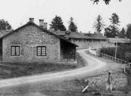 Possible barracks buildings, or accomodations at a rest camp, in India during WWII.