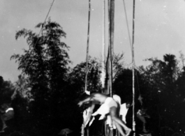 Religiously devoted men in India take part in self-flagellation and self-mutilation as a public performance of devotion to their gods. During WWII.