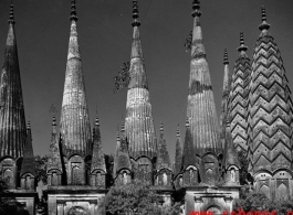 Temple towers in Burma (or India) during WWII.  Image provided by Emery and Beth Vrana.