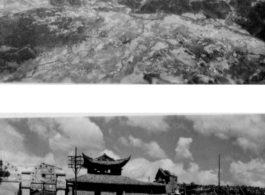 B-24 in flight; Kunming market.