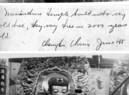 Buddhist temple in China, near Kunming, in 1945.