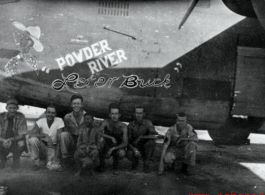 GIs with the B-24 Powder River "Let'er Buck" in the CBI during WWII.