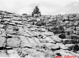 A dam and and falls about 8 miles southeast of the Luliang air base area in Yunnan province, China, where the GIs went to swim and relax. During WWII.