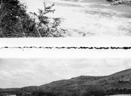 A dam and and falls about 8 miles southeast of the Luliang air base area in Yunnan province, China, where the GIs went to swim and relax. During WWII.