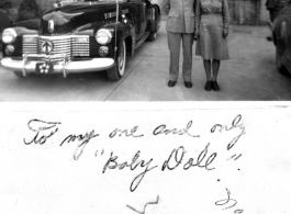 General Eisenhower poses with WAC, Nanjing, China, 1945.