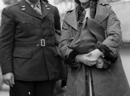 Celebrities visit and perform at Yangkai, Yunnan province, during WWII: The American opera star Lily Pons stands with her conductor husband, Andre Kostelanetz.