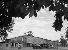 A covered theater area in India.  Scenes in India witnessed by American GIs during WWII. For many Americans of that era, with their limited experience traveling, the everyday sights and sounds overseas were new, intriguing, and photo worthy.