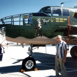 “This is a B-25 C/F/G I worked on in 2 years in India & China.The plane was in Alameda, CA helping to celebrate Navy/Fleet Week in Oct. 1995" --Frank Willard Bates, Sr.  Frank Willard Bates was a photographer in CBI. The current collection of photographs predominantly features Chaukulia, India and Liuzhou, China in 1944 and 1945.   Background on the photographs was provided by Tony Strotman and Bates' daughter, Evelyn. We greatly appreciate their contributions.