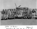 118th Tactical Reconnaissance Squadron maintenance personnel at Liuchow [Liuzhou]. Major  Edward O. McComas far left, and John Carpenter far right.