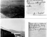 View of lake from above Camp Schiel, and barracks at the camp, February 1945.