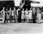 Col. Castleman greats Pat O'Brien and other members of USO troupe. During WWI, in the CBI.