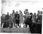 US soldiers host two charming VIP guests (one of which appears to be Dorothy Yuen Leub). In the China during WWII. 
