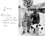 Cpl. Silver, radio operator, and a Communist guard at Dixie Mission compound, Yenan (Yan'an) China, May 1945.