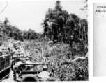 Allied convoy road traffic on road just above Shingbwiyang during WWII.