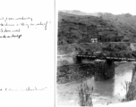 An American transport truck crossing a bridge in Yunnan province, China, north of Kunming, May 1945.