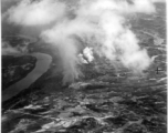 Allied bombing raid on Paoching (Shaoyang), China, during WWII.