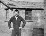 A member of the 396th Air Service Squadron poses for the camera in the hostel area of some base in China during WWII.