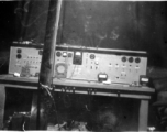 An instrument testing table in a tent in China, used by the 396th Air Service Squadron. During WWII.