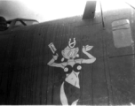 Nose art of a B-24 bomber, "Lady Luck II."