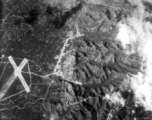 The Baiyun airdrome in the Guangxi province, under Japanese occupation, from the air in the CBI.   From the collection of Robert H. Zolbe.