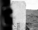 A Chinese grave near the American air base--the inscription is especially poignant, referring to a man named Fu Shouyong, crushed to death by an American aircraft during summer 1944, while far from his original home of Dinghai county, Zhejiang province (near the eastern seaboard of China). (浙江定海县傅守永）  This was image was likely taken Yunnan province, China, most likely around the Luliang air base area.