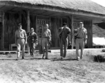 American flyers at Guilin, China, set forth with their gear towards the flight line during WWII.  From the collection of Hal Geer.