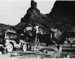 A 21st Photographic Reconnaissance Squadron F-5 being serviced in Guangxi province, at either Liuzhou or Guilin.  Original can be found at National Archives and Records Administration. Caption for the photo is: "Camera Repairmen Of The 21St Photographic Reconnaissance Sqd. Work On A Lockheed F-5A Reconnaissance Plane In A Natural Revetment Formed By The Limestone Buttes At A Forward Base In China." (Info thanks to TexLonghorn)