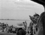 Edward Gable served in northern China: Boats passing, probably on the Yellow River, in a sweltering day. During WWII.