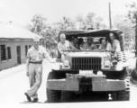 Daggett, Derby, Trombley, unknown, unknown, Cooper, Zangle.  Probably at Yangkai air base.  From the collection of Frank Bates.