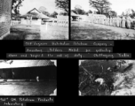 Awarding soldiers of the 708th Engineer Distribution Petroleum Company medals for beyond the call of duty. Chittagong, India.  961st Petroleum Products Laboratory building.  Workers in the mud or in spilled petroleum.