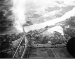 Bombing of Đò Lèn Bridge in Hà Trung Town in French Indochina (Vietnam), during WWII. In northern Vietnam, and along a critical rail route used by the Japanese.