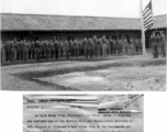 Flag raising ceremony at new HQ for Col. Clayton B. Claasen's East China Wing, 14th Air Force.  1st Sgt.Clinton E. Shipley and Master Sergeant Robert A. Landgraf raised the flag.