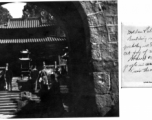 Stone archway at Buddhist temple near Kunming, China, October 1945.