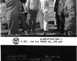 Major General A. C Wedemeyer, O.G. of the China Theater is greeted at the Baoshan airport by Gen. Wei Li-huang, C. in C. of the C.E.F. in this tour of inspection of the Western Front Headquarters.  December 18, 1944.  Photo by Pvt. Seymour Israel. 164th Signal Photographic Company.