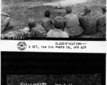 Chinese acrobatic group puts on show for Burma Road Engineers (BRE) members at the air strip, at Tengchong, China.  December 8, 1944.  Photo by T/Sgt. Greenberg. 164th Signal Photographic Company, APO 627.  Passed by William E. Whitten.