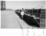 Washing facilities for GIs at the dirigible hanger at Karachi air depot, India. March 15, 1942.