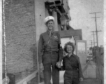 Tallest service man, John Gerber, meets shortest service woman. During WWII. At this point John Gerber is stateside, during his six month stint as an MP.