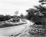 Camp or transport station along Burma Road.  During WWII.  797th Engineer Forestry Company.