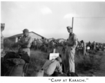 Men of the 2005th Ordnance Maintenance Company, at camp at Karachi, India. During WWII.