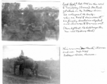 ATC flyers bridge collapse and Elephant tow on R&R to the "Assam jungle, Burma," during February 1945.  People in images:       Richard "Dick" Harris       F/O Bill Carpenter       F/O Harry Berd       Local elephant handler