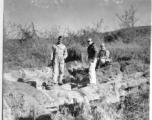 American flyers explore at Zhanyi, Yunnan, China, during WWII,.