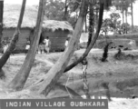 Indian village scene in Gushkara, India, during WWII.