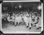 "Jewish Passover services, Burma" during 1945. 10th Air Force.  Ned Levey is sitting far left.