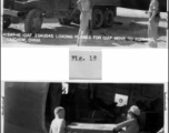 The 10th Air Force moves from Piardoba, India, to Liuzhou, China in the fall of 1945. Here materials are being loaded onto C-47 cargo planes for flying over the Hump into China.