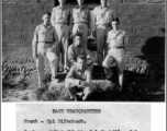 Base HQ staff pose on steps for a photo in the CBI during WWII.