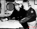 Officers on ship on the way back to the US after the war. The ship is probably the SS Marine Raven.